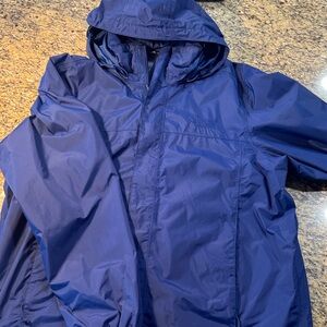 The North Face blue rain jacket